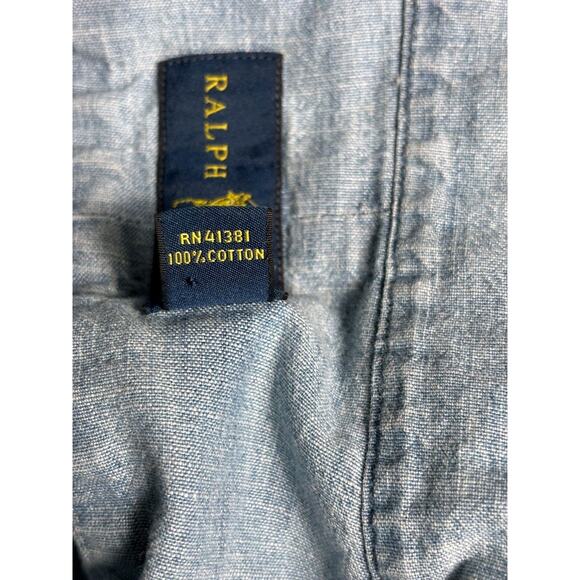 Ralph Lauren Button-Up Shirt Men's Size L Slate Gray Long Sleeves Cotton Classic - Picture 4 of 6